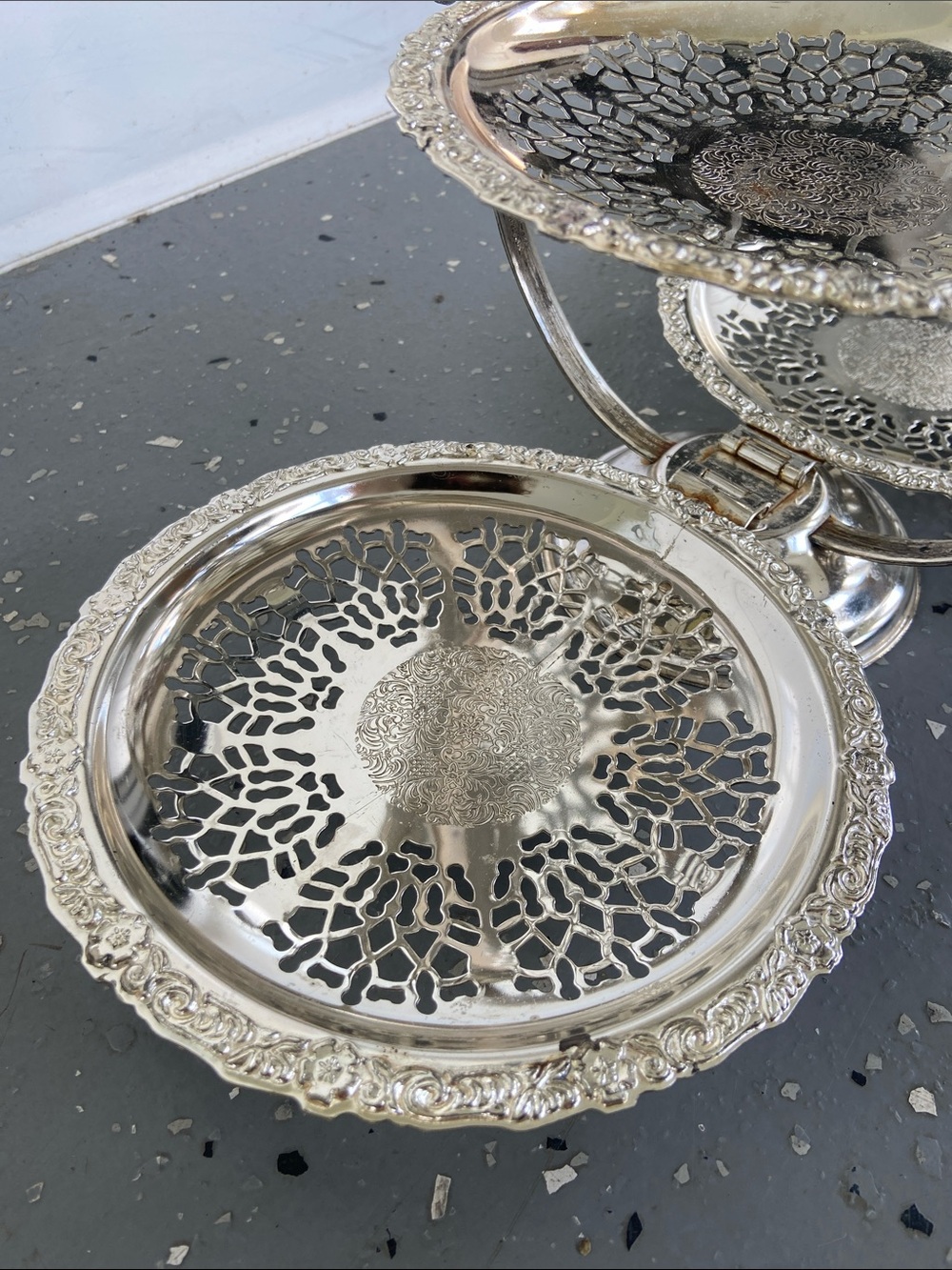 Three-Tier Silver Plated Serving Stand - Picture 5 of 9